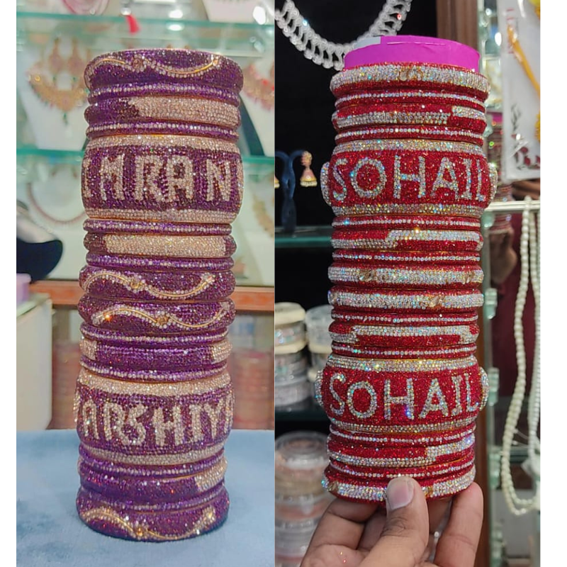 Premium Customised Bridal Chooda | Trendy Name Bangles Set