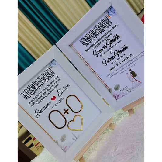 Personalised Nikah Certificate Frame | Thumb & Signature Keepsake