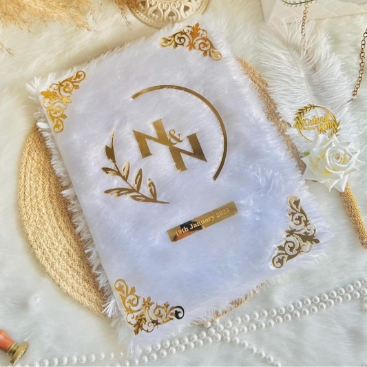 Trendy White Farr Nikah Nama + Qubool Hain Pen