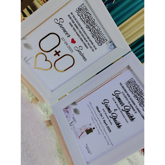 Personalised Nikah Certificate Frame | Thumb & Signature Keepsake