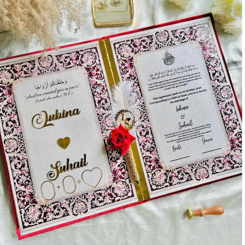 Nikah Nama + Accessories Box + Personal Customised Pen (Combo of 3)