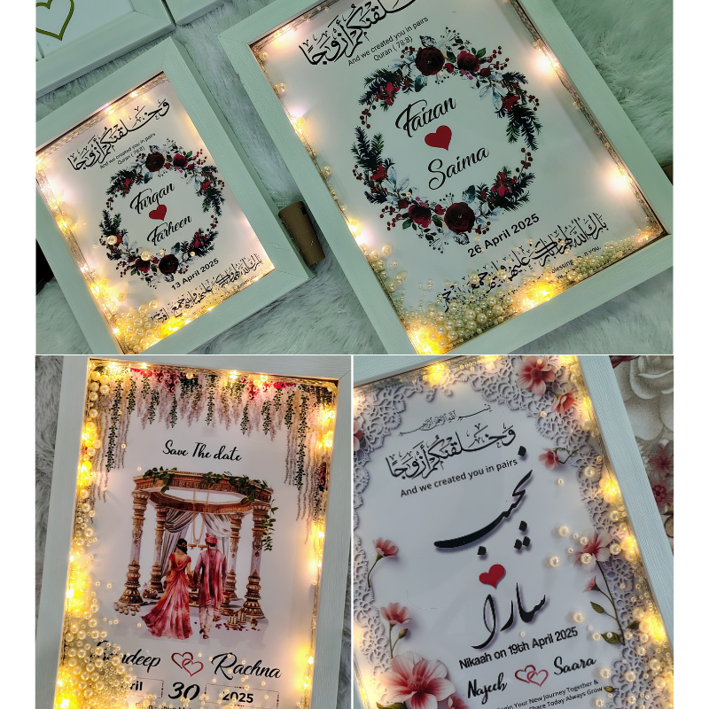Personalised Nikah LED Frame | Elegant Lights Decor