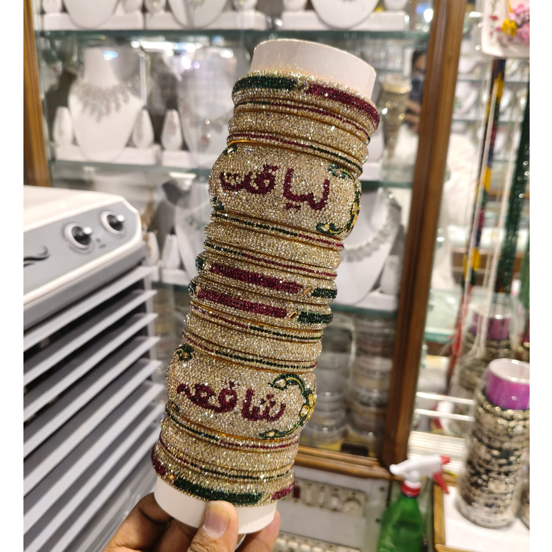 Premium Customised Bridal Chooda | Trendy Name Bangles Set