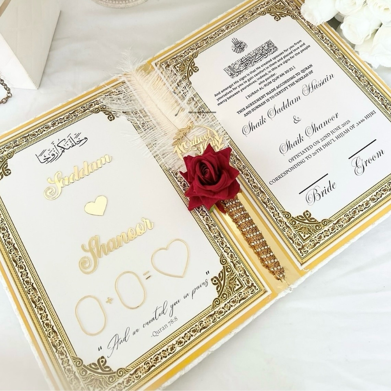 Nikah Nama + Accessories Box + Personal Customised Pen (Combo of 3)
