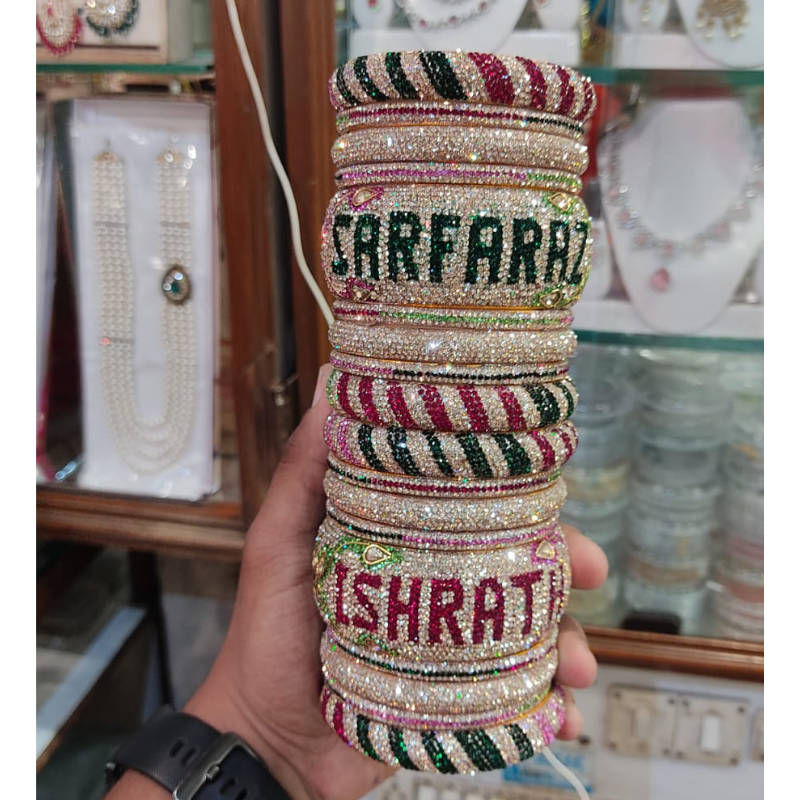 Premium Customised Bridal Chooda | Trendy Name Bangles Set