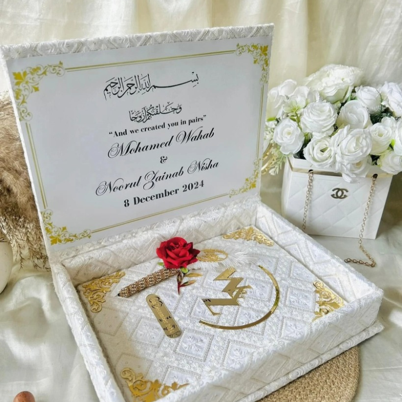 Nikah Nama + Accessories Box + Personal Customised Pen (Combo of 3)
