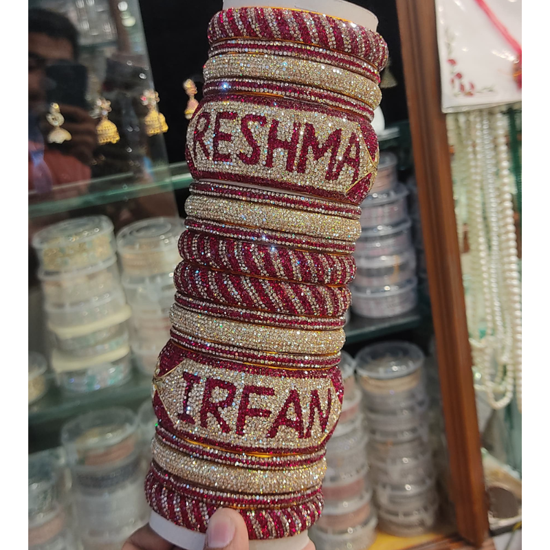 Premium Customised Bridal Chooda | Trendy Name Bangles Set