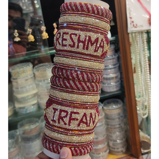 Premium Customised Bridal Chooda | Trendy Name Bangles Set