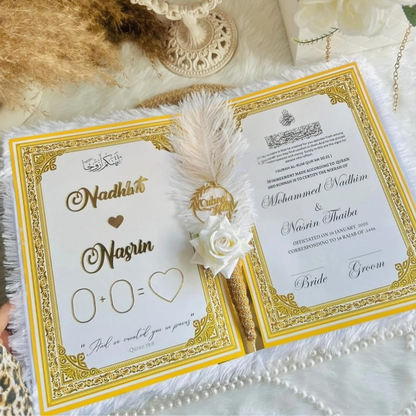 Trendy White Farr Nikah Nama + Qubool Hain Pen