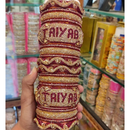 Premium Customised Bridal Chooda | Trendy Name Bangles Set