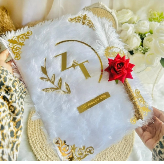 Trendy White Farr Nikah Nama + Qubool Hain Pen